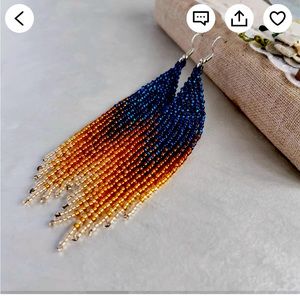 Beaded chandelier earrings, as purchased on Etsy